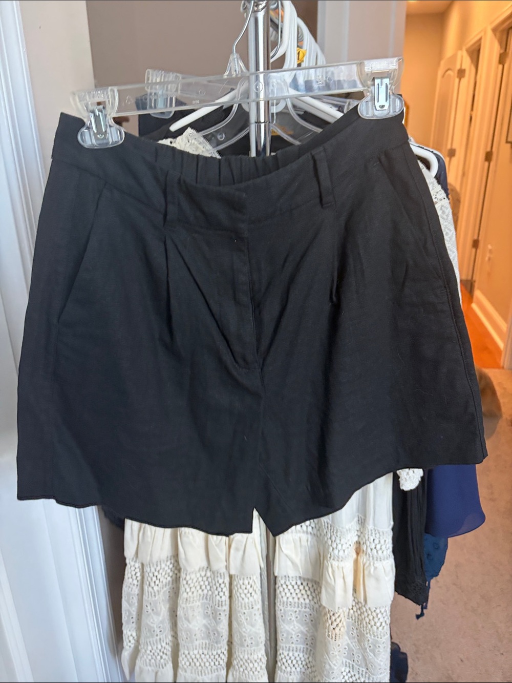 Old Navy Black High-Waist Pleated Shorts